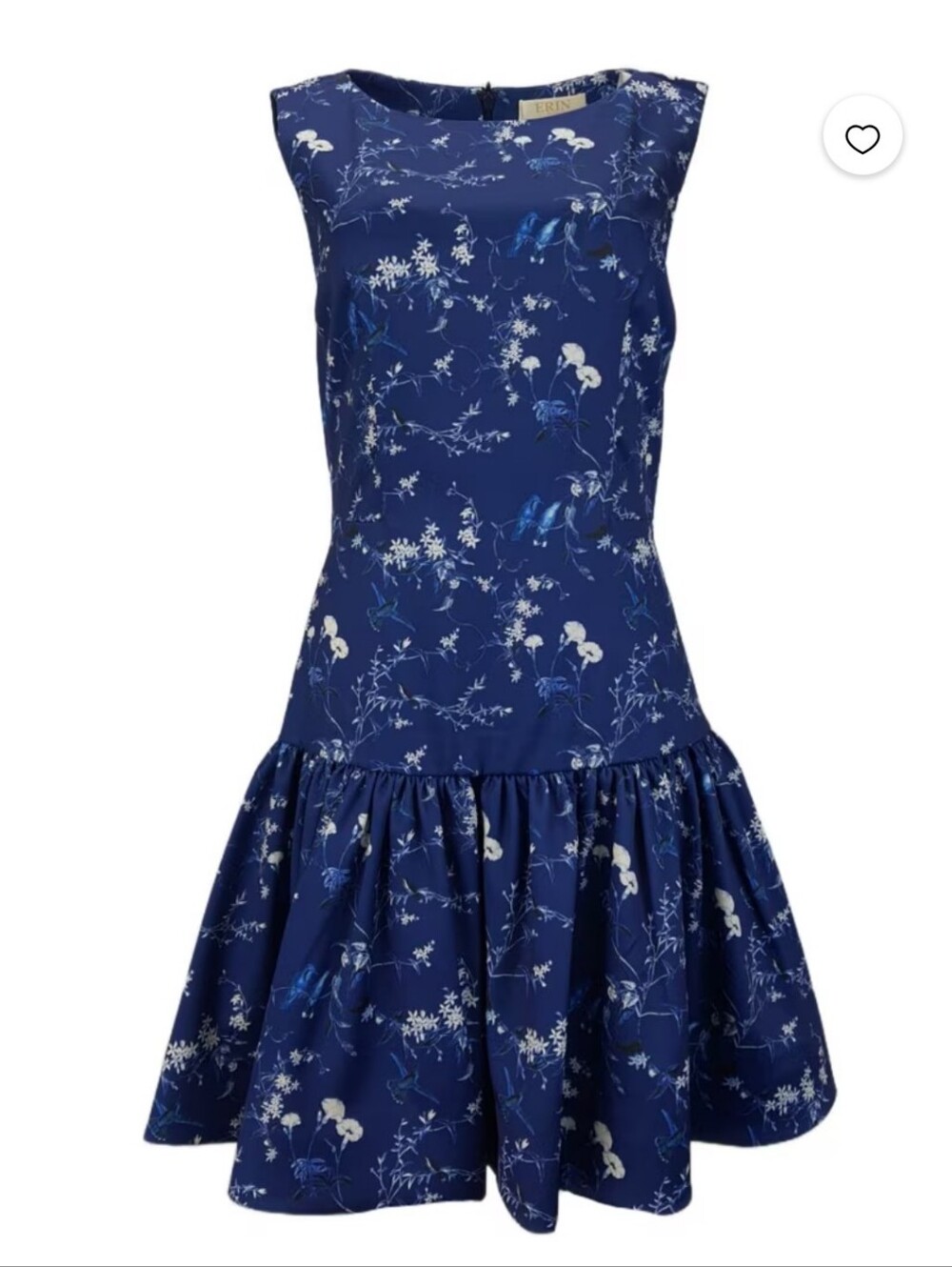 Erin Fetherston Navy Floral Drop-Waist Sleeveless Mini Dress 2